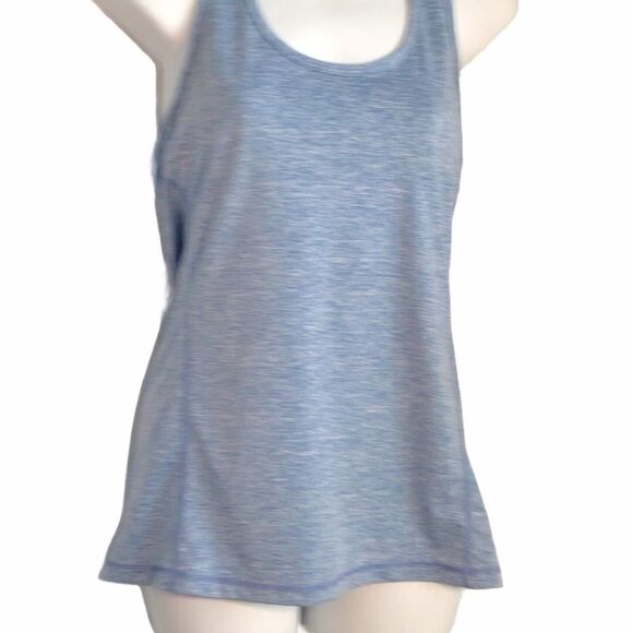 Heathered Racerback Sleeveless Tank Top Medium Blue Athletic leisure - Picture 12 of 12